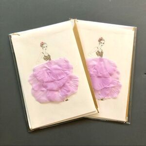 Hallmark Fashion Flower Dress Blank Cards  Bundle of 2 NWT